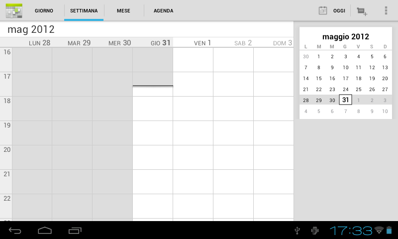 Italiano 5.7 Calendario Toccare per aprire l'applicazione Calendario. 5.8 Orologio Toccare per aprire l'applicazione Orologio.