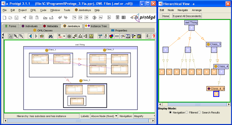 Le funzionalità di Protégé, possono essere estese tramite l installazione di diversi plug-in. In particolare, per questo progetto ho utilizzato Jambalaya.