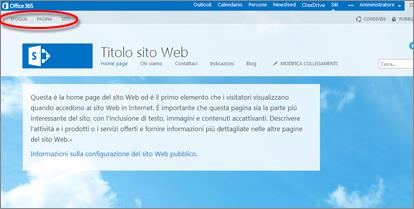 aperta l homepage di esempio nel nuovo sito Web.