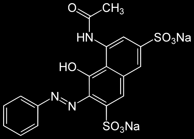 Gli azocoloranti sono ampiamente metabolizzati dalla microflora intestinale ad amine aromatiche primarie molte delle quali sono genotossiche e carcinogene.