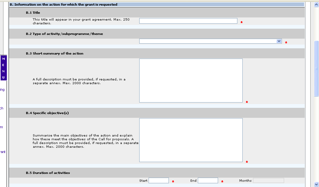 MODULISTICA Parte B Informazioni sull azione