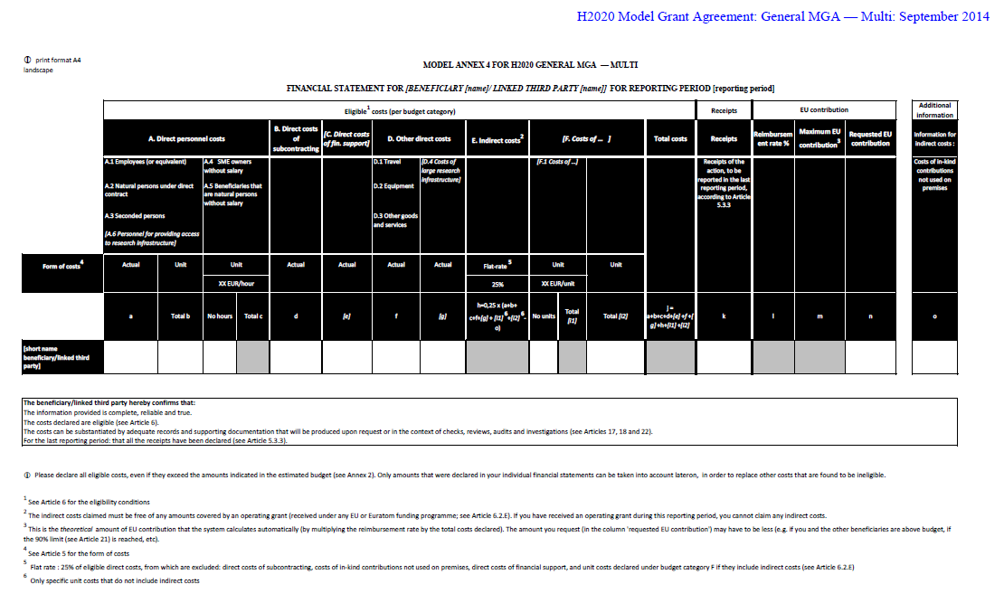 GRANT AGREEMENT ANNEX