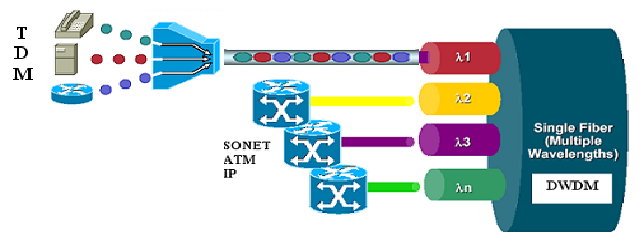 Capitolo 1: Reti Ottiche Figura 1.2: Flessibilità della tecnologia WDM.