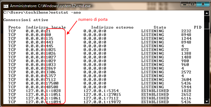 netstat -ano con il protocollo l indirizzo IP e il numero di porta Alcuni comandi utili (http://www.reviversoft.