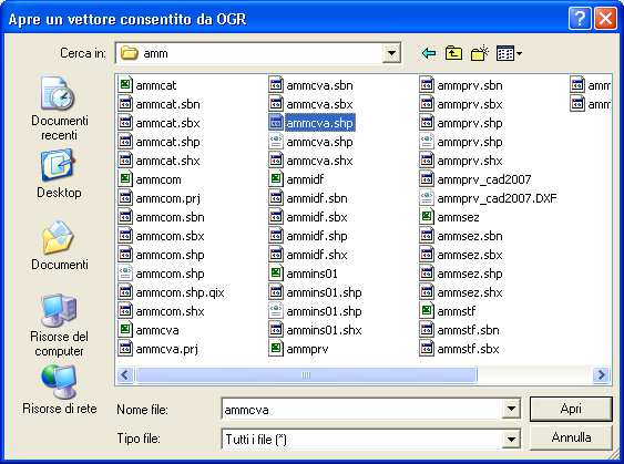 Il file nomefle.qpj contenente l insieme completo delle informazioni del Sistema di Riferimento utilizzato.