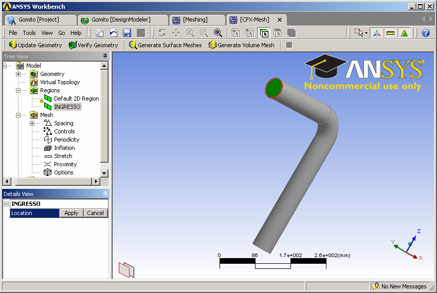 Generazione Mesh Nell ambiente meshing è necessario scegiere la metodologia di creazione della mesh Tra le opzioni scegliere CFD come