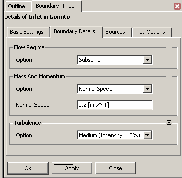 CFX-Pre: Condizioni al Contorno Click sull icona Create Boundary Conditions, compare la finestra Insert Boundary Nominare la B.