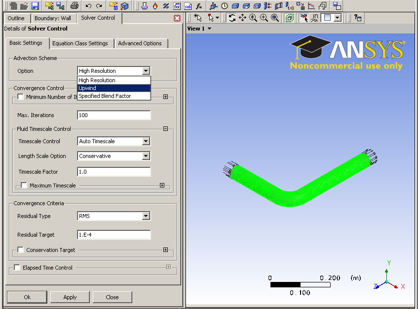 CFX-Pre: Parametri del Solver Icona Solver Control Icona Solver File Click sull icona Solver Control Impostare lo