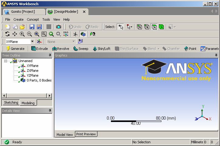 wbdb 7 Avvio di DesignModeler Cliccare su New geometry Compare un menù