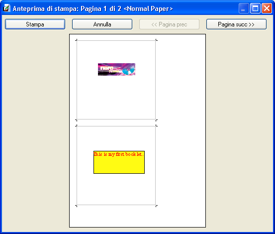 4.4 Anteprima di stampa Per aprire la finestra di dialogo "Anteprima di stampa", scegliere il comando "Anteprima di stampa" del menu "File".