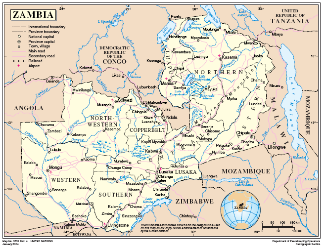 Fig.1 Mappa amministrativa dello Zambia e indicazione dell'area del Copperbelt Fonte: World Health Organization, www.who.int (Ottobre 2009) 3.