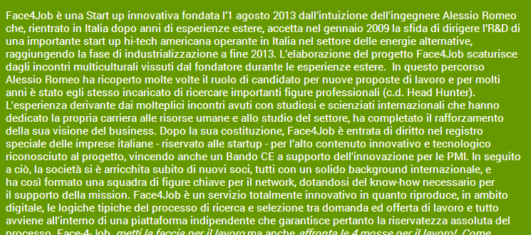 Il progetto contenuti informativi