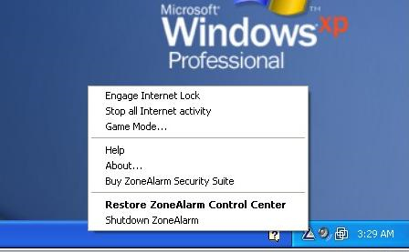 Firewall ZoneAlarm 1. Nel Control Center, fare clic su "Configure General Settings" (Configurazione delle impostazioni generali) sotto la voce "Tasks" (Applicazioni( nel Control Center.