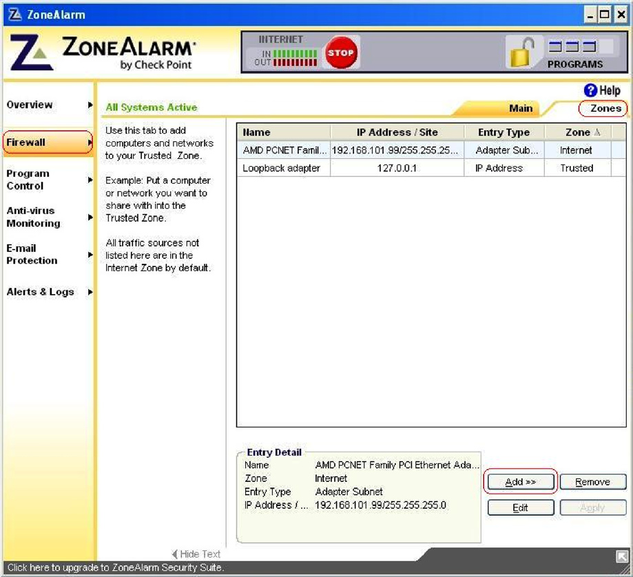 Firewall 5. Selezionare "Indirizzo IP". 7. Verificare le impostazioni 6.