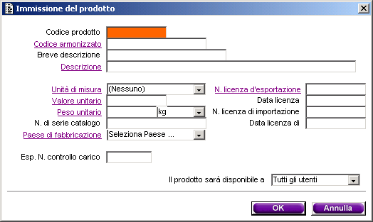 8.3 Il database dei prodotti 8.3.1 Informazioni sui prodotti Il database dei prodotti è dotato delle stesse funzioni che caratterizzano il database della rubrica.