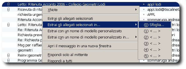 Thunderbird versione 1.2 mittente, Rispondi a tutti ed Inoltra ma grazie all'estensione mail redirect troviamo anche la voce Reindirizza disponibile anche sulla barra dei pulsanti.