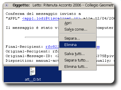 Thunderbird versione 1.2 magari deve essere modificato) e la sola copia da tenere DEVE essere quella modificata. Mantenere anche l'originale può essere rischioso oltre che inutile.