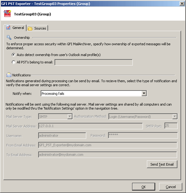 Schermata 95: GFI PST Exporter: creazione di un gruppo di computer 2. Specificare il nome del gruppo e fare clic su OK.