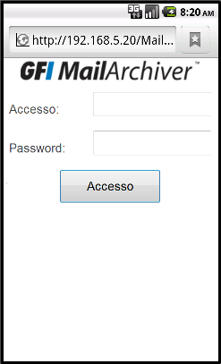 2.6 Ricerca messaggi di posta tramite smartphone All interno di GFI MailArchiver, è possibile cercare i messaggi di posta utilizzando uno smartphone.