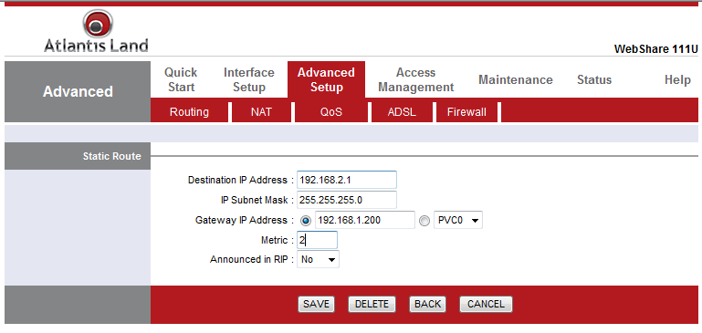 2.168.1.X ed un Router Broadband che effettua NAT