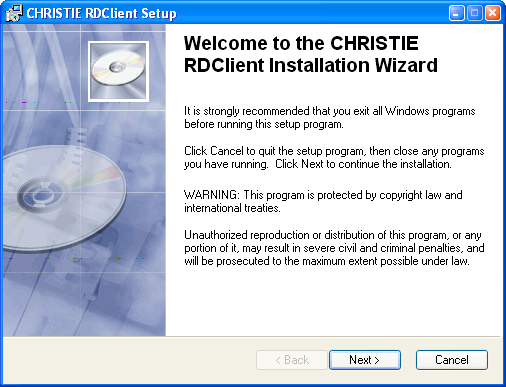 Sezione 5: Funzionamento remoto PC client 5.3.1 RDClient Installazione di RDClient Avvio di RDClient Configurazione di RDClient Chiusura di RDClient Installazione di RDClient 1.