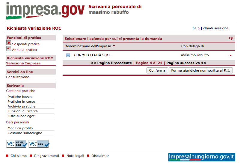 Come si accede ai servizi. Per l'accesso ai servizi, una volta configurata la CNS, è sufficiente selezionare quello di interesse tra i servizi On-line presenti ne La mia scrivania.