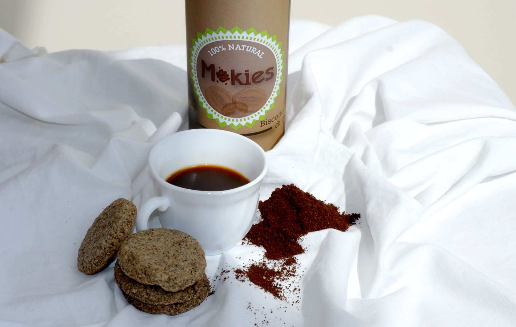 8 5 Mokies Bean-go! Mokies utilizza sottoprodotti della lavorazione del caffè (spent cofee), acque di vegetazione dell industria olearia e Stevia come dolficicante (glicosidi steviolici).