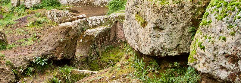 Le tombe ipogee o a tumulo Tomba etrusca a tumulo a Cerveteri La sala mortuaria è sotterranea e ad essa si accede