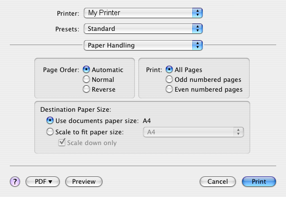 Pagine per foglio È possibile rimpicciolire e stampare su un singolo foglio di carta più pagine.