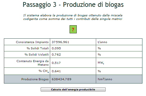 gioco siano consistenti. Il tutto si concretizza mediante il pulsante Dimensionamento del digestore.