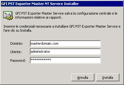 9.3.1 Passaggio 1: Installazione di GFI PST Exporter 1. Selezionare Start > Tutti i programmi > GFI MailArchiver > Import Tools > Installare GFI PST Exporter. 2.