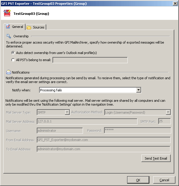 Schermata 103: GFI PST Exporter: creazione di un gruppo di computer 2. Specificare il nome del gruppo e fare clic su OK.
