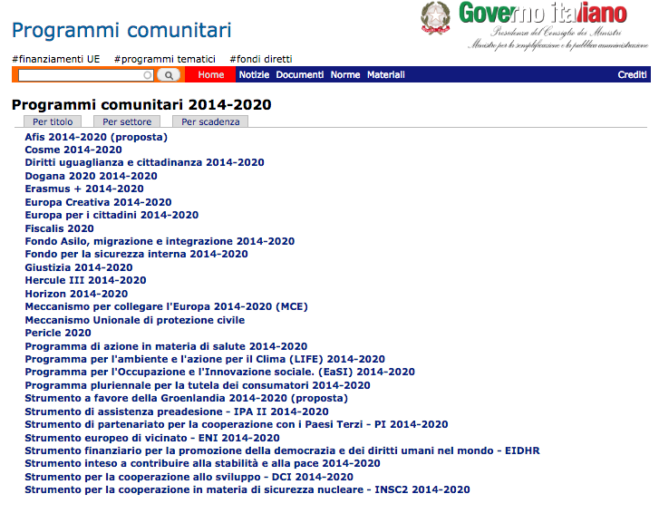 HORIZON http://programmicomunitari.