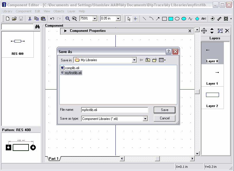 Creating Libraries 115 2010 Novarm Ltd. 3.2.3 Designing a capacitor Selezionare Component / Add to Library dal mainmenù per aggiungere un nuovo componente alla libreria.