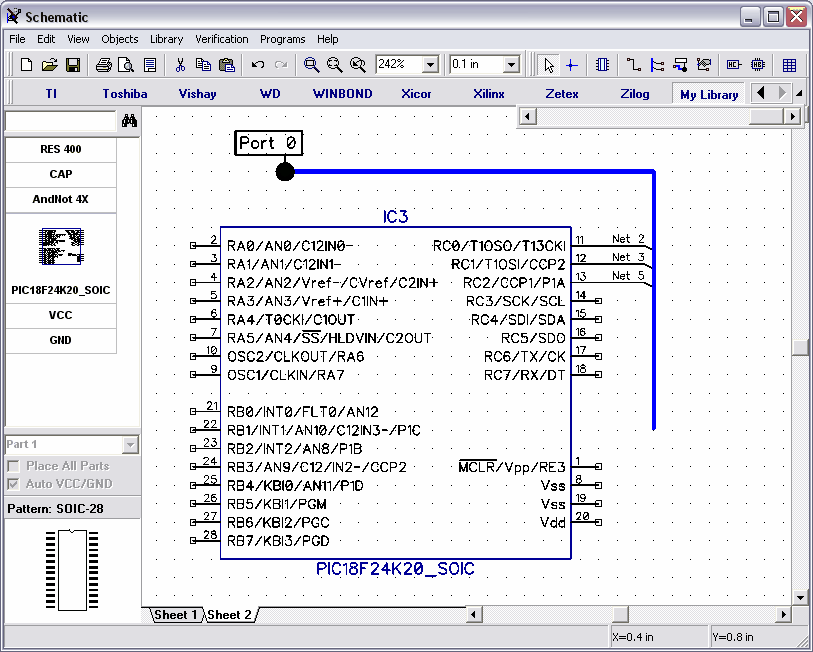 Using different package features 163 4.1.2 Working with Net Ports Abbiamo già provato ad utilizzare le Net Ports prima per fare le connessioni VCC e GND.