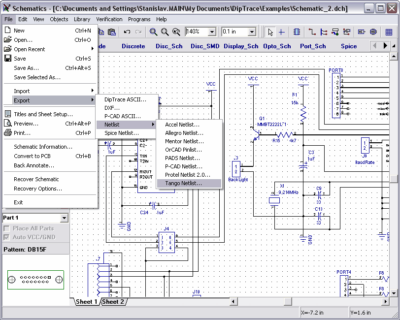 pacchetti di software, ed importare netlists da altri programmi.