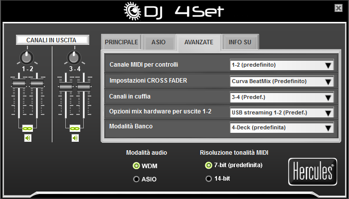 Nella pagina Audio (solo per Mac), puoi cambiare la dimensione della campionatura, dal valore predefinito (16-bit) a 24-bit.