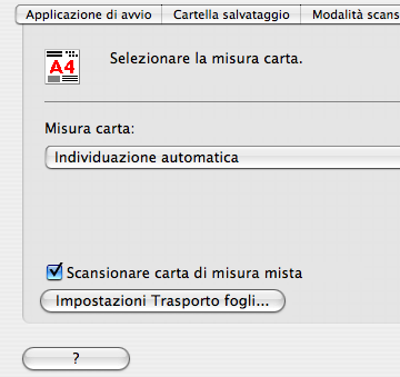 Scansionare documenti di larghezze o misure differenti allo stesso tempo Segnando la casella "Scansionare carta di misura mista", si possono scansionare documenti di larghezze e misure differenti