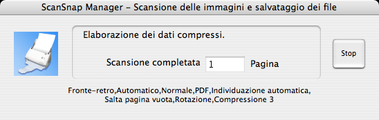 Operazione Quando la scansione è completata, è visualizzato lo ScanSnap Quick Menu. 4. Selezionare un'azione da eseguire nella Lista Azione di ScanSnap Quick Menu.