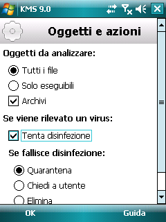 G U I D A D E L L UT E N T E Registra evento: non elabora gli oggetti malware e registra le informazioni sul loro rilevamento nel report dell applicazione.