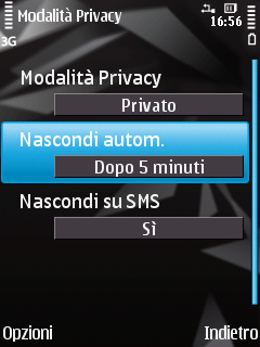 G U I D A D E L L UT E N T E Dopo 15 minuti. Dopo 1 ora. Disabilitato. Figura 48. Avvio automatico di Protezione privacy 3. Premere Indietro per salvare le modifiche.