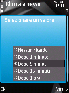 G U I D A D E L L UT E N T E Dopo 1 ora. Figura 57. Blocco dell accesso ai dati criptati 3. Premere OK per salvare le modifiche.