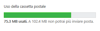 Superata la soglia non sarà più possibile inviare ne ricevere posta, l utente dovrà eliminare o archiviare i messaggi.