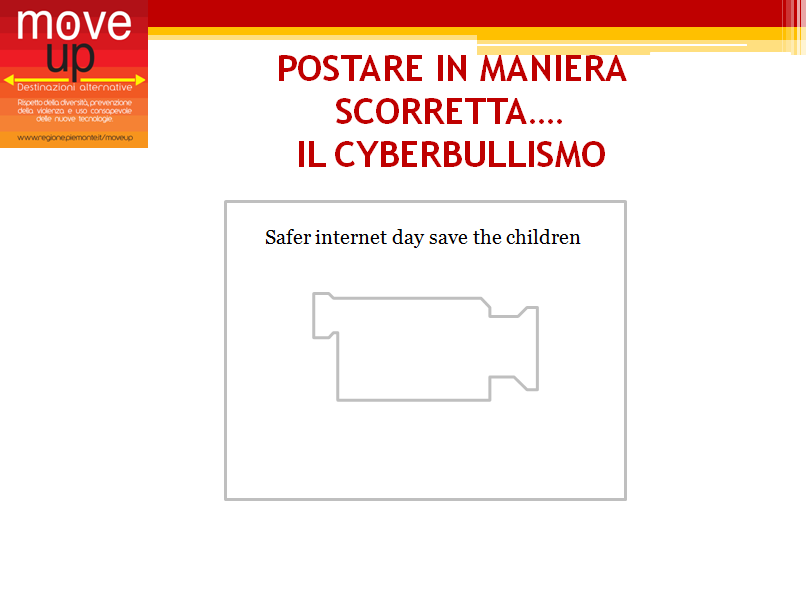 Per poter introdurre il tema del bullismoe del cyberbullismo,si consiglia di proiettare il video del saferinternet daydel 2013 disponibile al seguente link: https://www.youtube.com/watch?