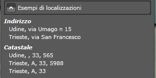 Benvenuti in PRGEvo 15 Geolocalizzazione catastale 1. indicare i riferimenti catastali specificando: comune, sezione o comune censuario, foglio e particella (vedi sintassi) 2.