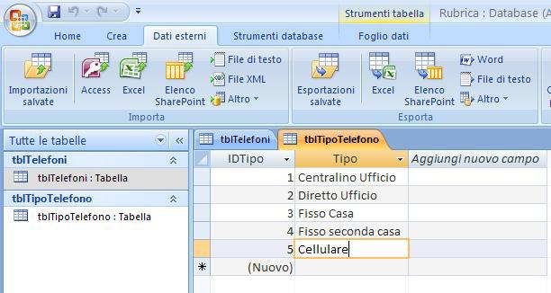 8. Nella finestra che appare a seguito della chiusura, confermare il salvataggio. Salvare come tbltelefoni.