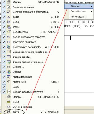 trovare e sostituire parole e/o frasi Per Poter individuare all interno di un documento una parola o una frase può tornare utile la funzione Trova.