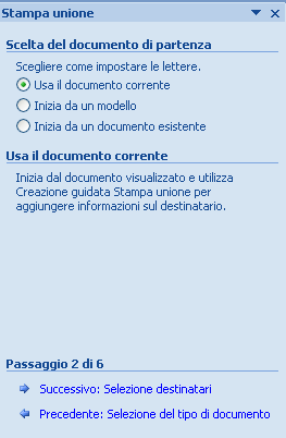 G. Pettarin ECDL Modulo 3: Word 100 Stampa unione: passaggio 1 di 6 Come tipo di documento sul quale si sta lavorando selezionare Lettere.