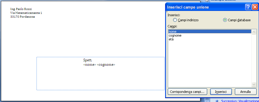 G. Pettarin ECDL Modulo 3: Word 125 Stampa unione buste: passaggio 2 di 6 Con il pulsante Sfoglia, come nei casi precedenti, seleziona il file elenco per i destinatari da stampare sulle buste.