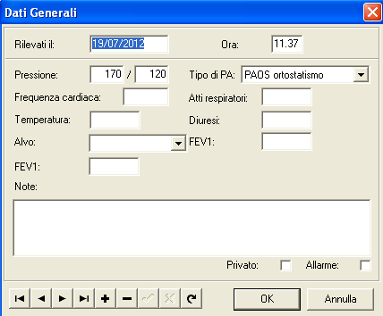 avvenire la visualizzazione. Nel campo immediatamente seguente si seleziona la stampante da utilizzare per la stampa del grafico, all interno del quale viene riportato anche il nome del paziente.